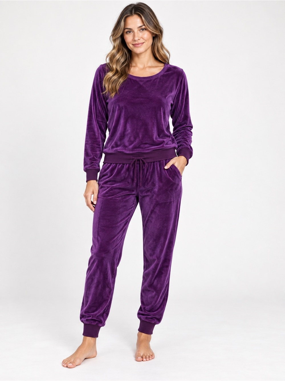 NWT Honeydew Intimates Plush Purple Velour Jogger Set